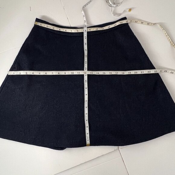Banana Republic Factory Wool Blend Navy Blue Pockets A-Line Mini Skirt Sz 6 - Picture 10 of 10